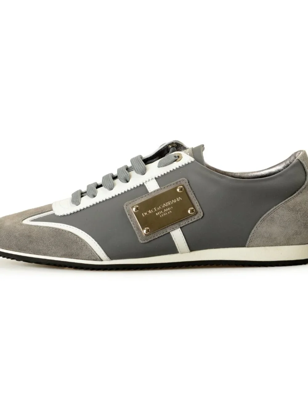 Dolce & Gabbana Men's Gray Suede & Leather Athletic Sneakers Shoes US 11 IT 44